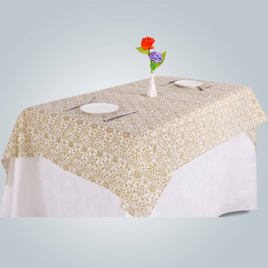 Disposable printed design tnt table cover / polypropylene non woven table cloth