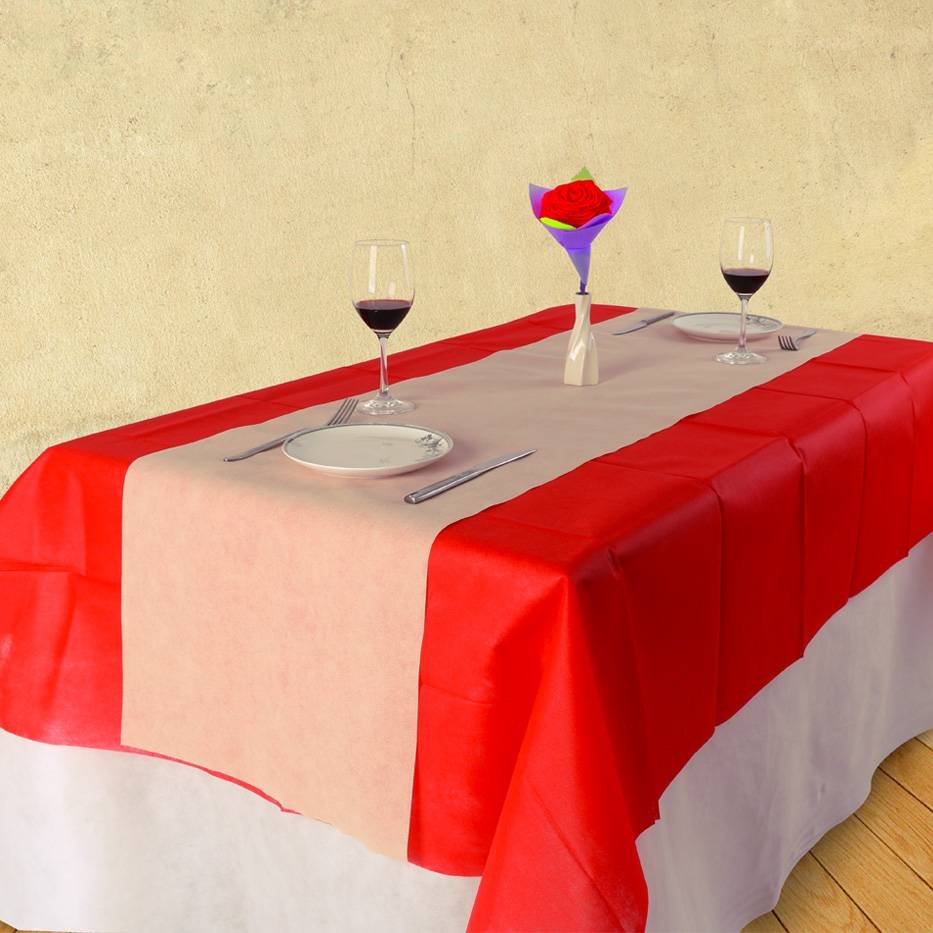 rayson nonwoven,ruixin,enviro Plain style AZO free tnt non woven tabelcloth for canteen / hotel / party Non Woven Tablecloth image140