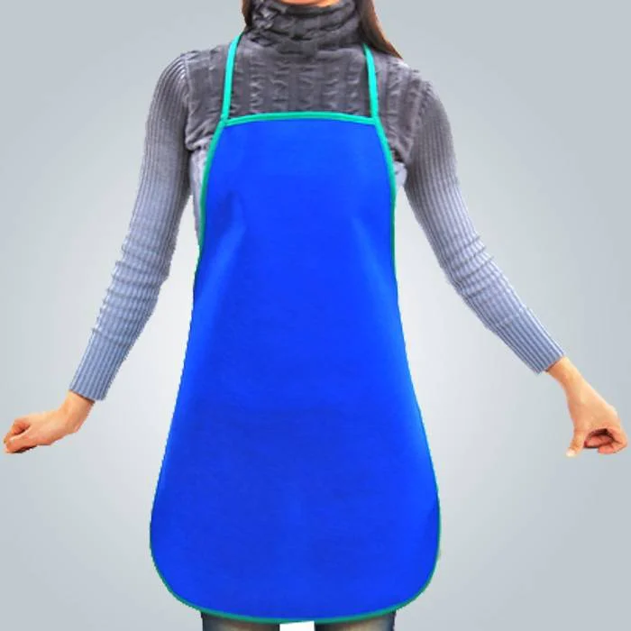 Eco - friendly Red Green Non Woven Apron One Time Use for Dining Tables