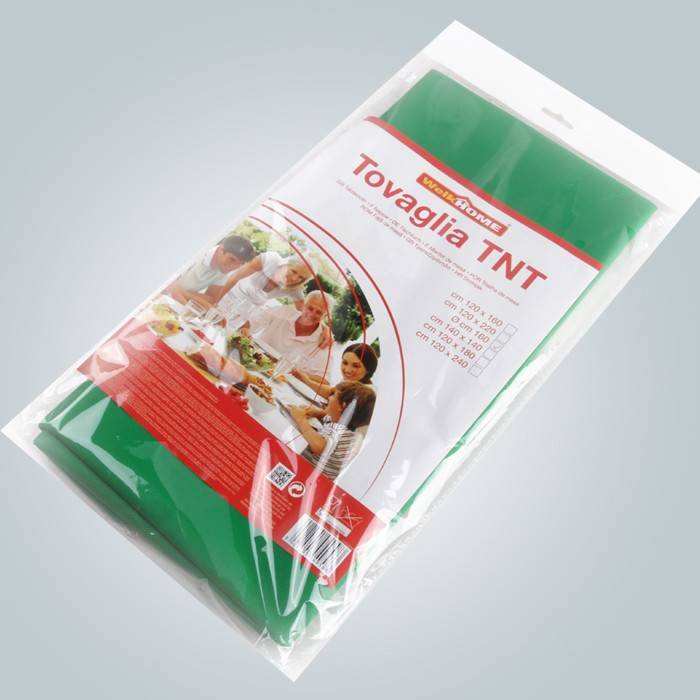 Single pack in poly bag with color paper non woven table cloth