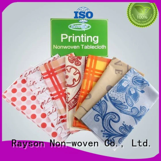 pp non woven fabric manufacturer room fullbleed rayson nonwoven,ruixin,enviro Brand printed table covers