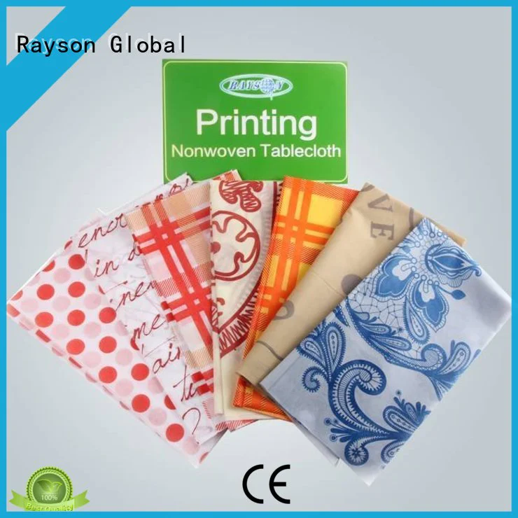 rayson nonwoven,ruixin,enviro customers tablecloth with logo printed manufacturer for home