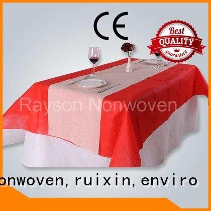 non woven cloth banquet rayson nonwoven,ruixin,enviro Brand non woven tablecloth 50gsm
 disposable