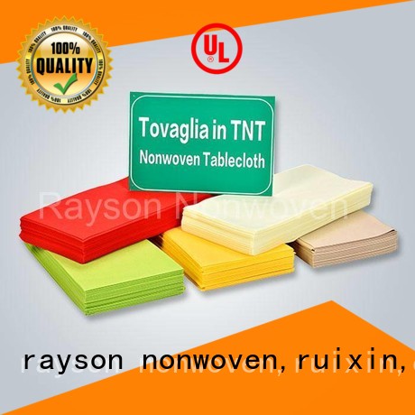 rayson nonwoven,ruixin,enviro Brand accepted non woven tablecloth mx14 factory