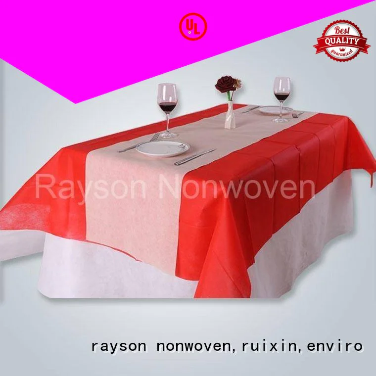 rayson nonwoven,ruixin,enviro Brand brodeaux banquet square azo non woven tablecloth