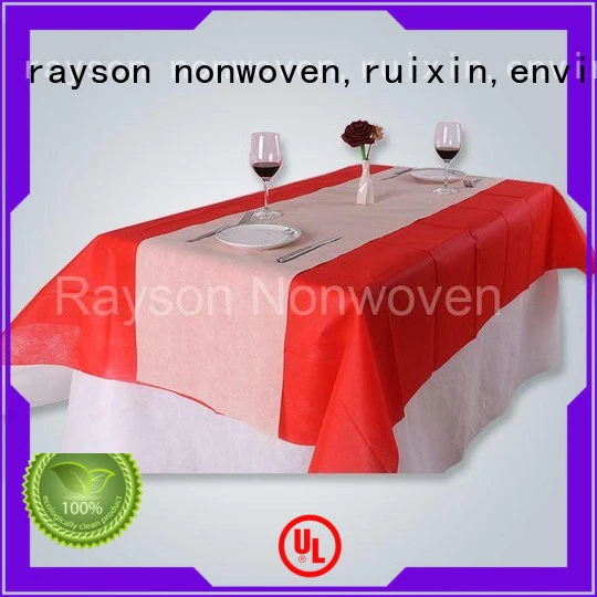 rayson nonwoven,ruixin,enviro Brand spundonded non woven tablecloth multiple factory