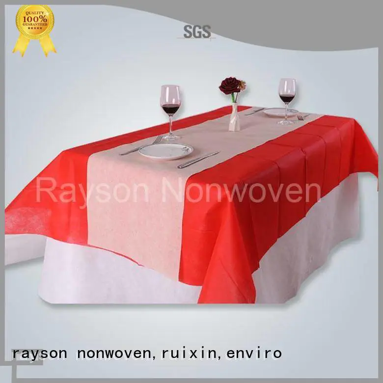 Custom mult green non woven tablecloth rayson nonwoven,ruixin,enviro colorful