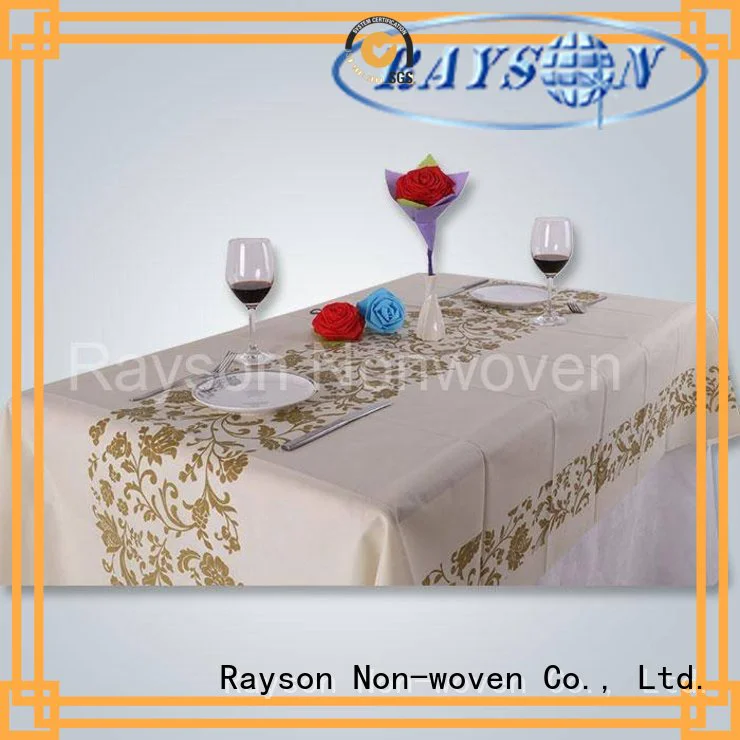 small non woven tablecloth brown printing rayson nonwoven,ruixin,enviro company