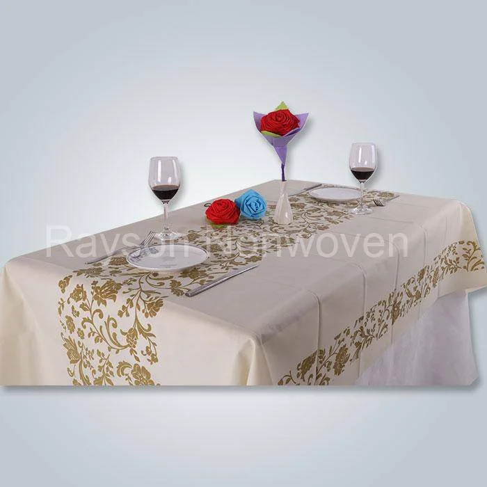 product-rayson nonwoven-Printed tnt tablecloth, spunbond non woven table cover in various colors RS--2
