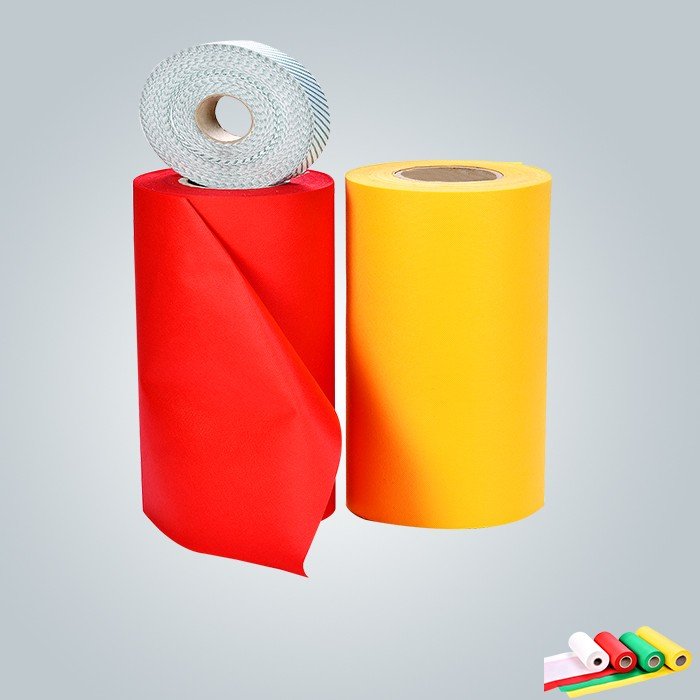 Non woven packaging flowers yellow and pink polyester spunbond
