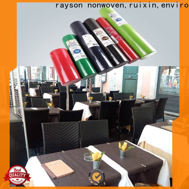 rayson nonwoven,ruixin,enviro 60gsm water resistant tablecloth fabric with good price for clothes