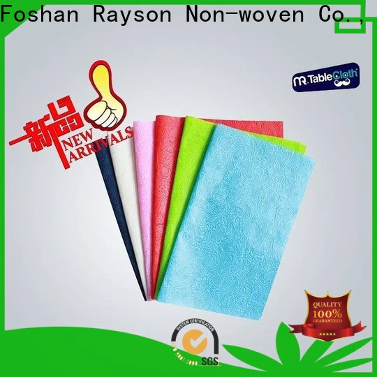 rayson nonwoven,ruixin,enviro nontoxic green tablecloth personalized for packaging