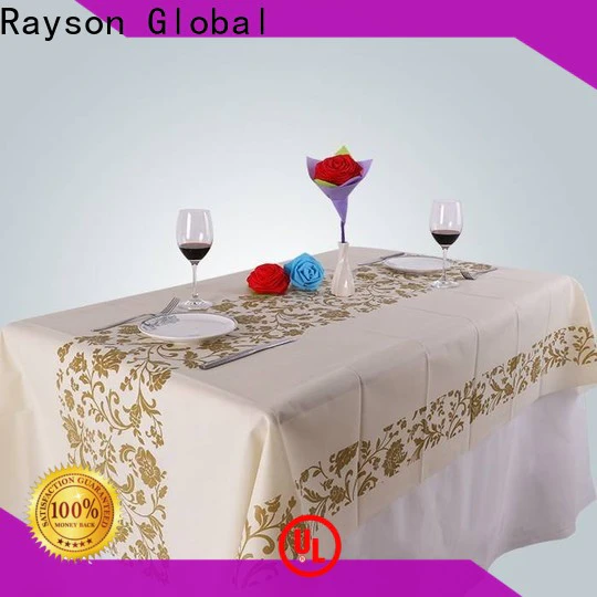 rayson nonwoven,ruixin,enviro spunbonded types of table cloth material design for party