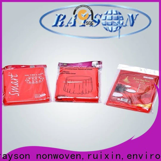 rayson nonwoven,ruixin,enviro pp cheap round tablecloths customized for party