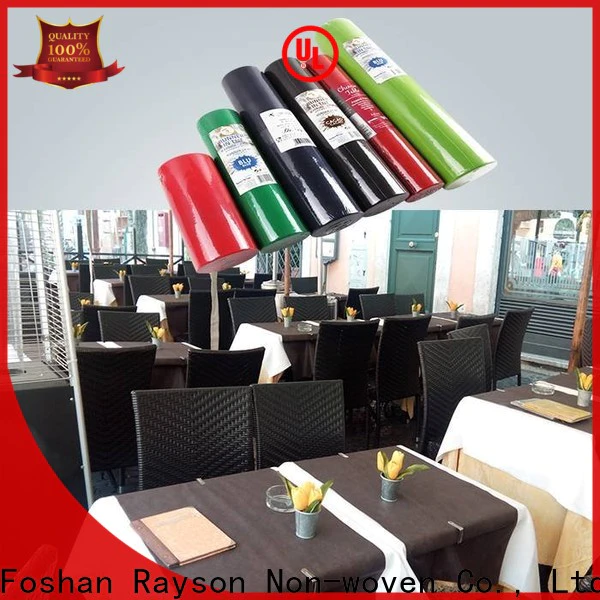 rayson nonwoven pre-cut waterproof tablecloth fabric manufacturer for hotel