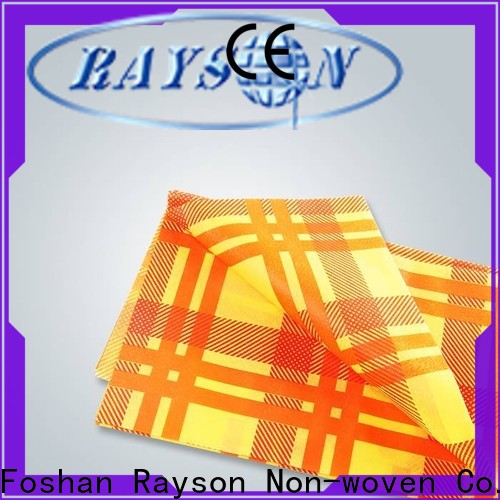 rayson nonwoven Bulk buy OEM nonwoven disposable tablecloths with logo printed in bulk