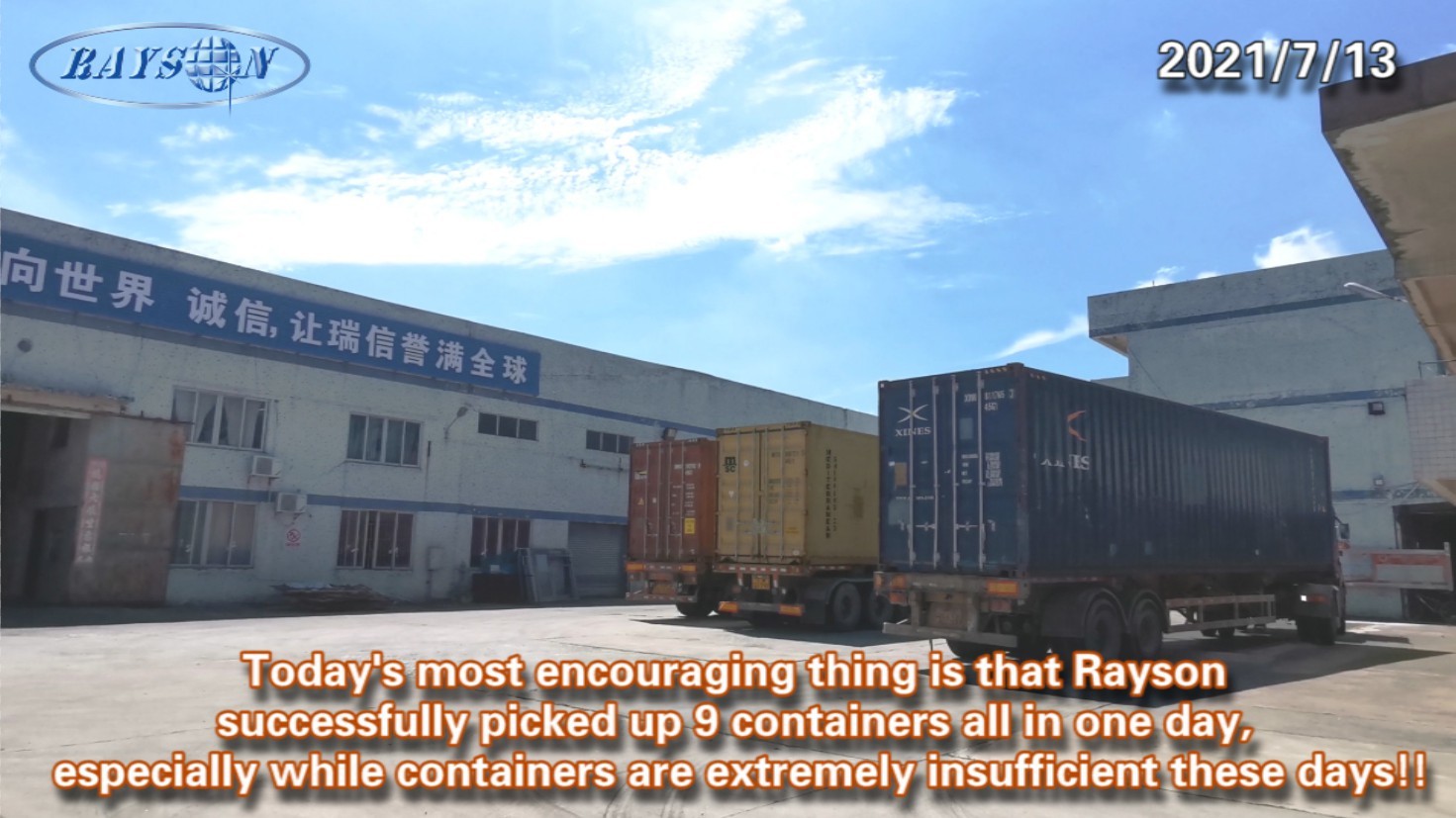 Rayson Had Picked Up 9 x 40HQ Containers All In One Day
