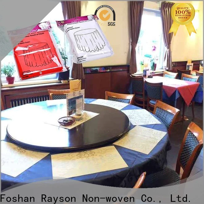 rayson nonwoven Wholesale custom nonwoven 60 inch round white tablecloth supplier