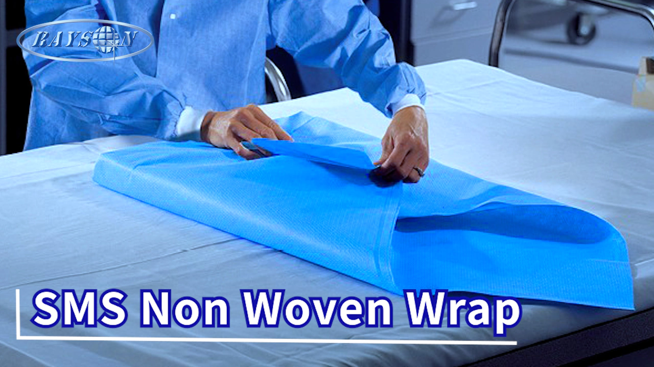Good quality 50gram SMS non woven wrap in medical blue color