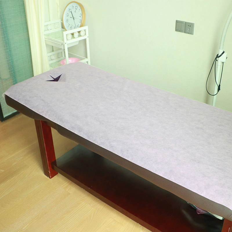 Disposable non woven bed roll massage table bed roll with face hole