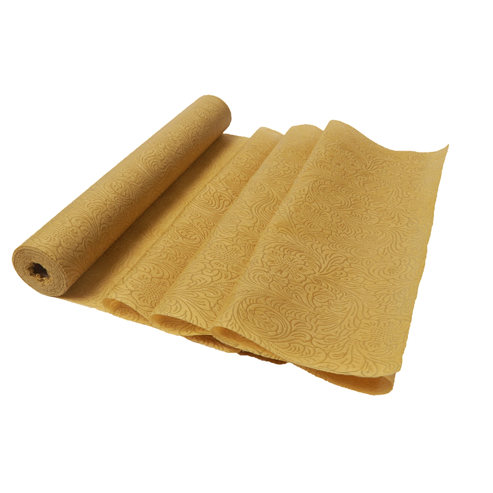 product-Best China factory sunflower embossed nonwoven tablecloth in gold color Factory Price-rayson-3