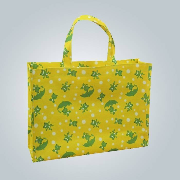 Durable y recicla el bolso de los pp no tejido con logo priniting, bolso de mano con mango largo