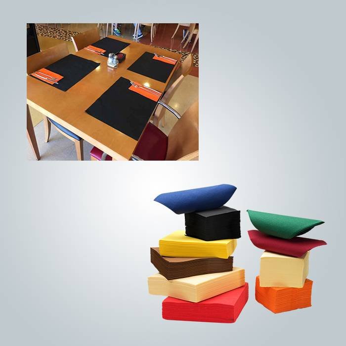 rayson nonwoven,ruixin,enviro Food grade non woven placemat in red / yellow / black Non Woven Tablecloth image87