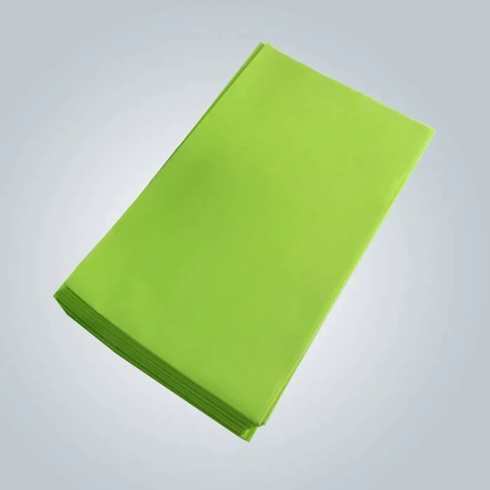 Green Color 100% Virgin Non woven Fabric Bedsheet hygienic to skin