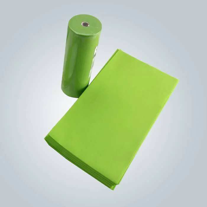 product-rayson nonwoven-Light Green Pink Color TNT Disposable Massage Table Sheets Roll-img-2