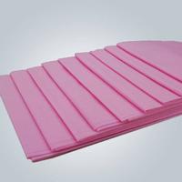 Pink Color Disposable Non-woven Flat Bedsheet Waterproof PE Coated Nonwoven
