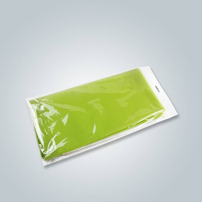 Tissu de table d'emballage individuel non-tissé de couleur verte de Spunbond pour la vente au détail