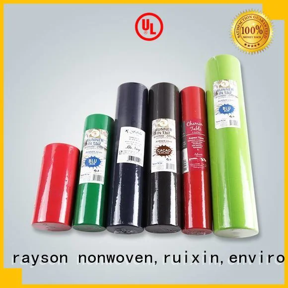 non woven polypropylene fabric suppliers polyester disposable table cloths rayson nonwoven,ruixin,enviro Brand